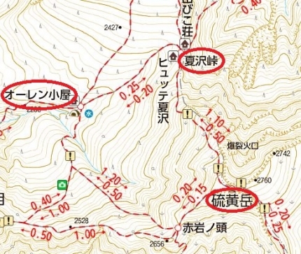 硫黄岳地図