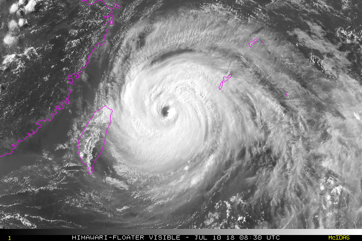 台風8号　リアルタイム衛星画像