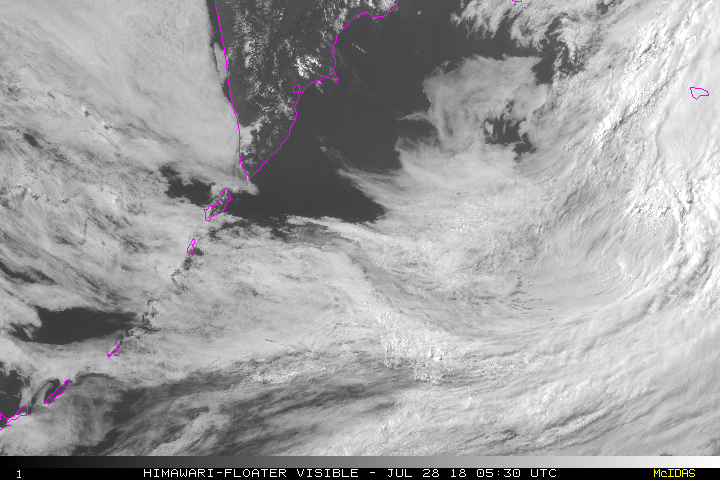 2018 台風11号 衛星画像
