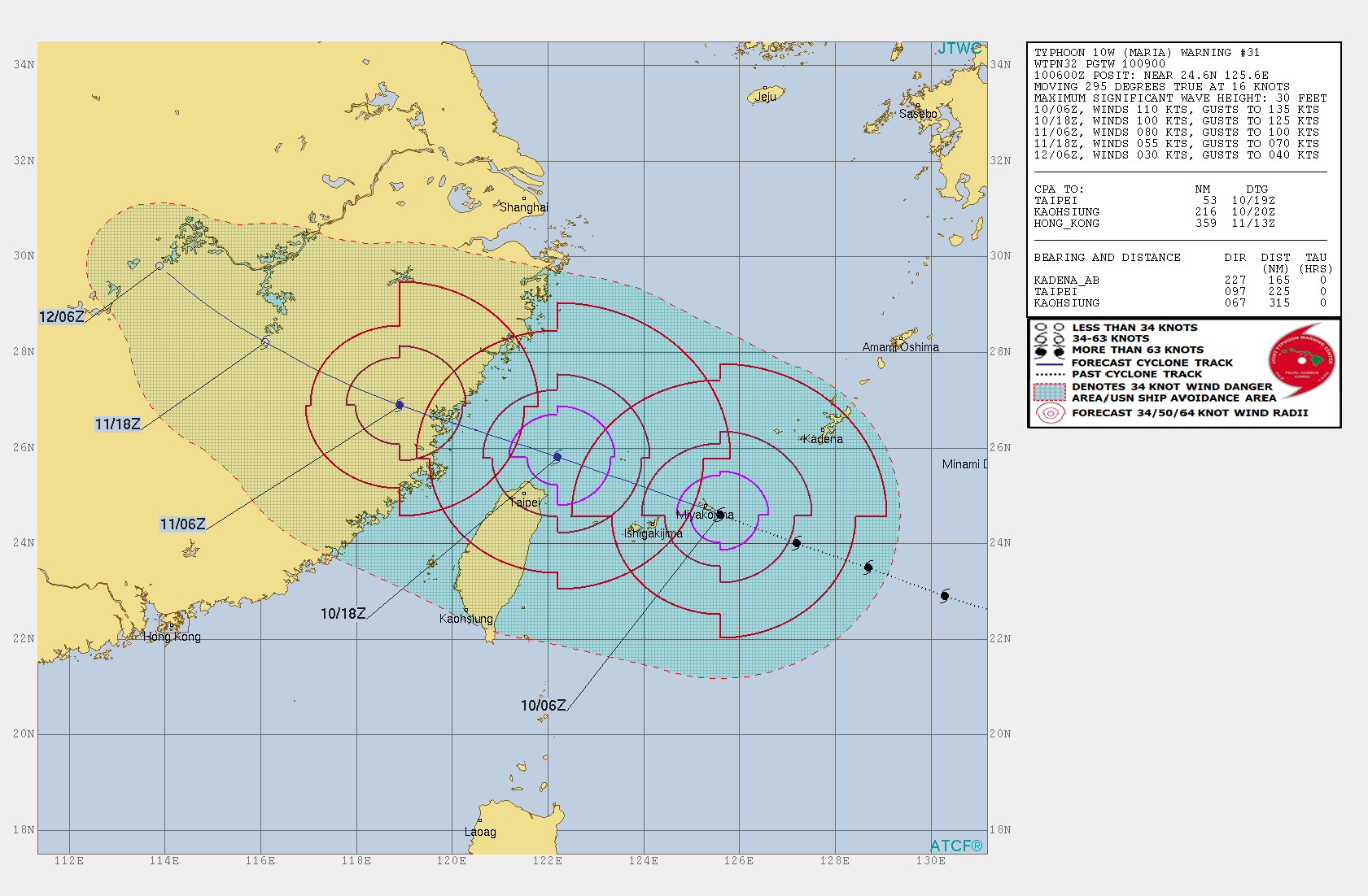 JTWC TS（10W） forecast