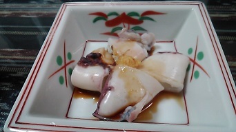 湯がきイカ生姜醤油