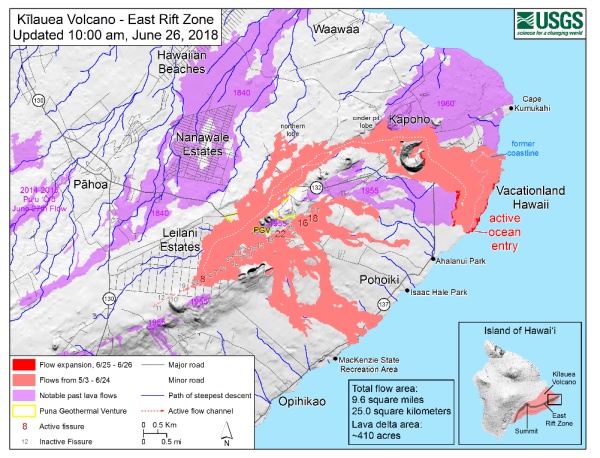 6月26日の溶岩流マップ