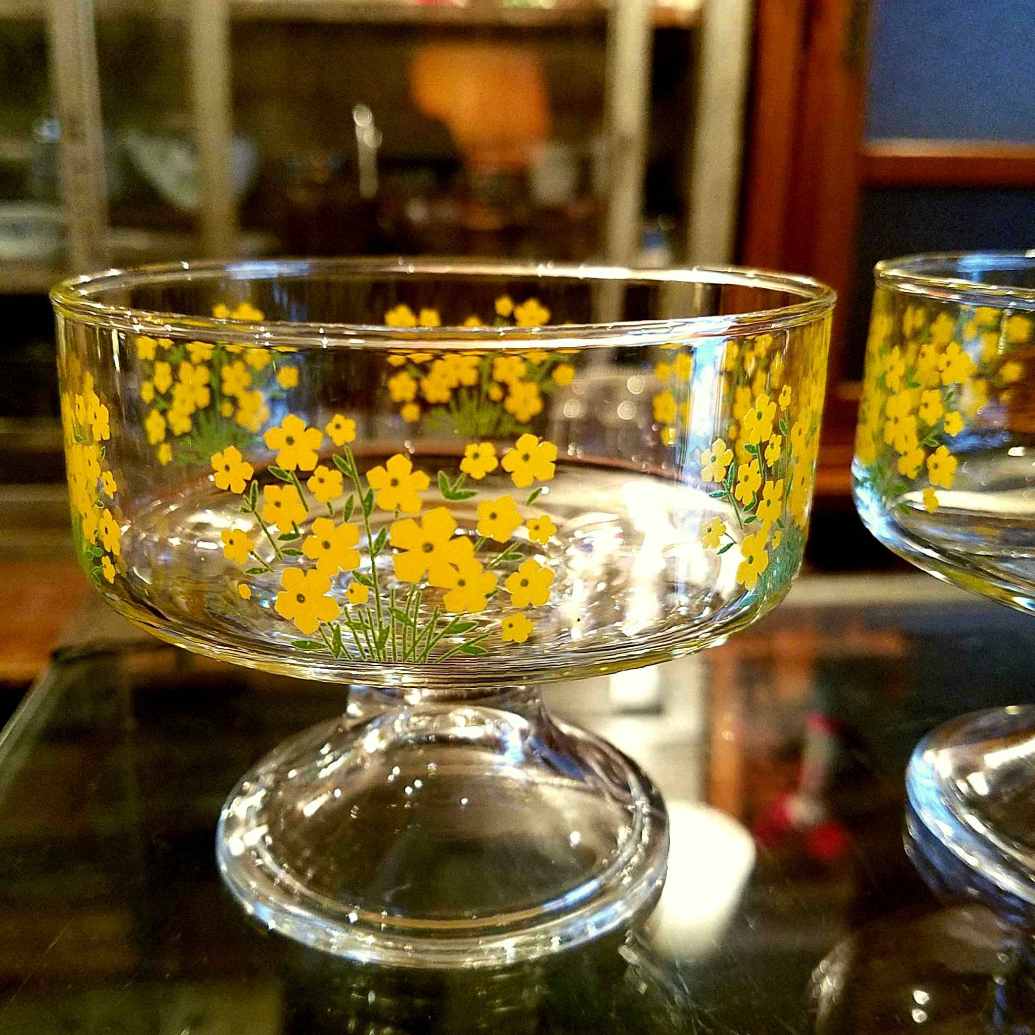 昭和レトロな花柄デザートグラス（アイスクリームグラス） - [Sold Out 